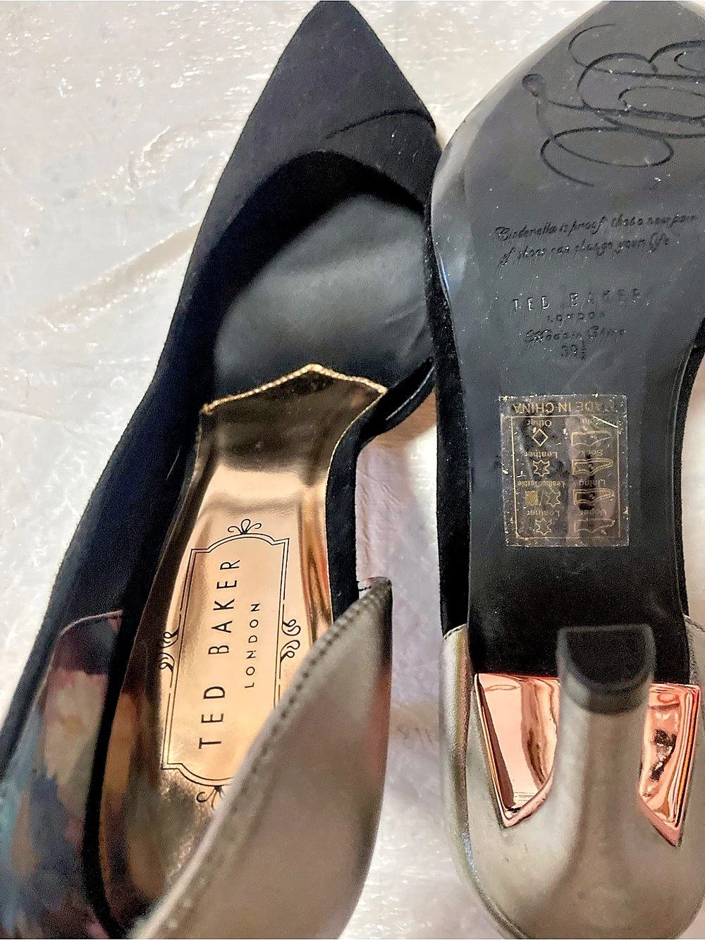 Ted Baker Giulia Pointed Toe Heels in Black & Silver US 8.5 Like New- Never Worn - Picture 2 of 8